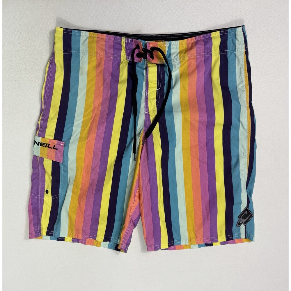 O’neill Hybrid Shorts Mens 36x11 Board Bermuda Stretch Beach Swim Colorful